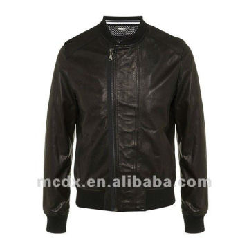 Moda popular negro pu chaquetas para los hombres